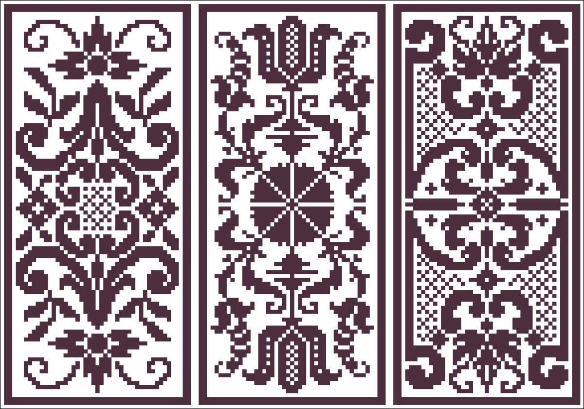 Монохромная вышивка крестом орнамент