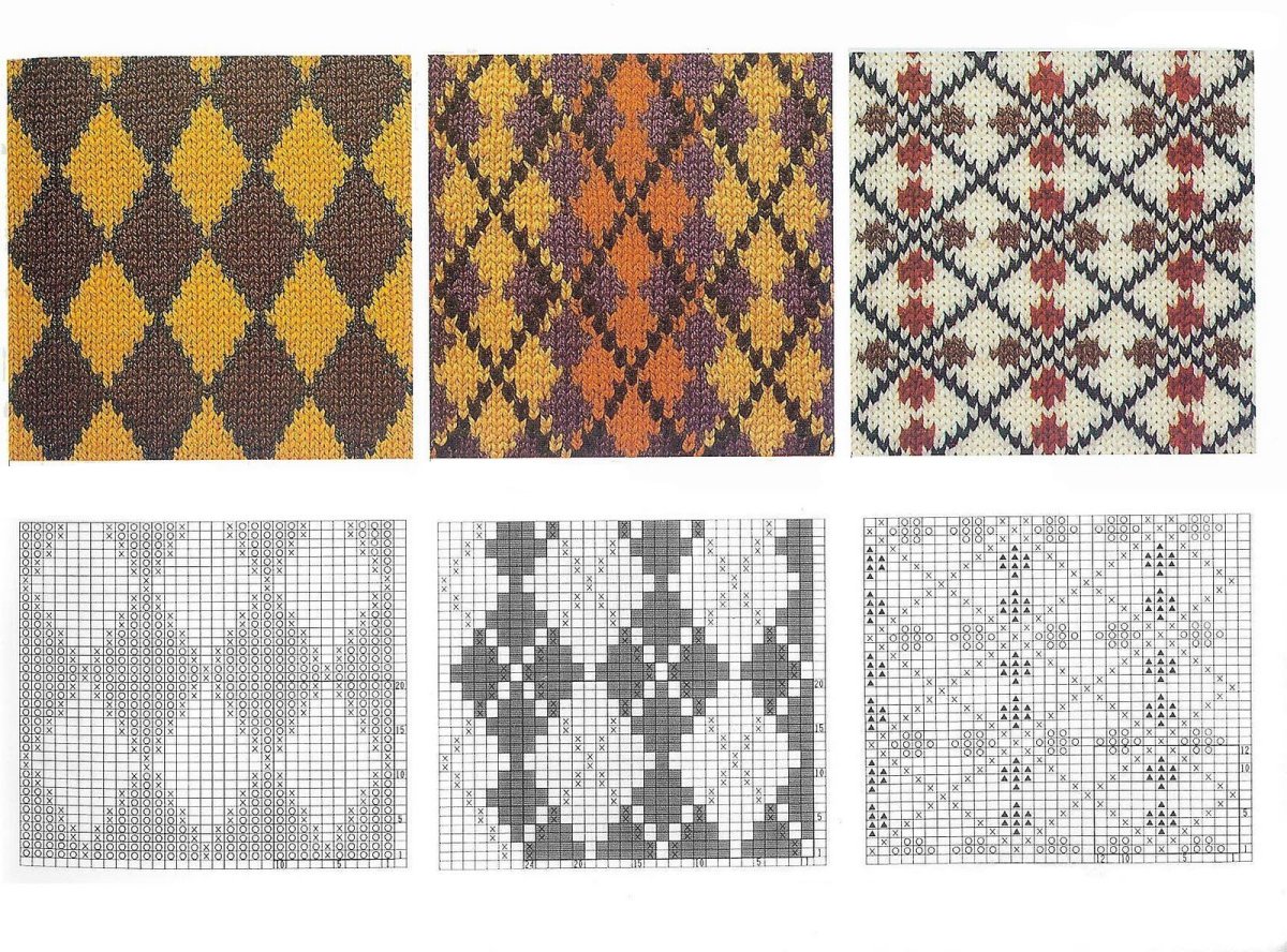 Жаккардовые узоры интарсия