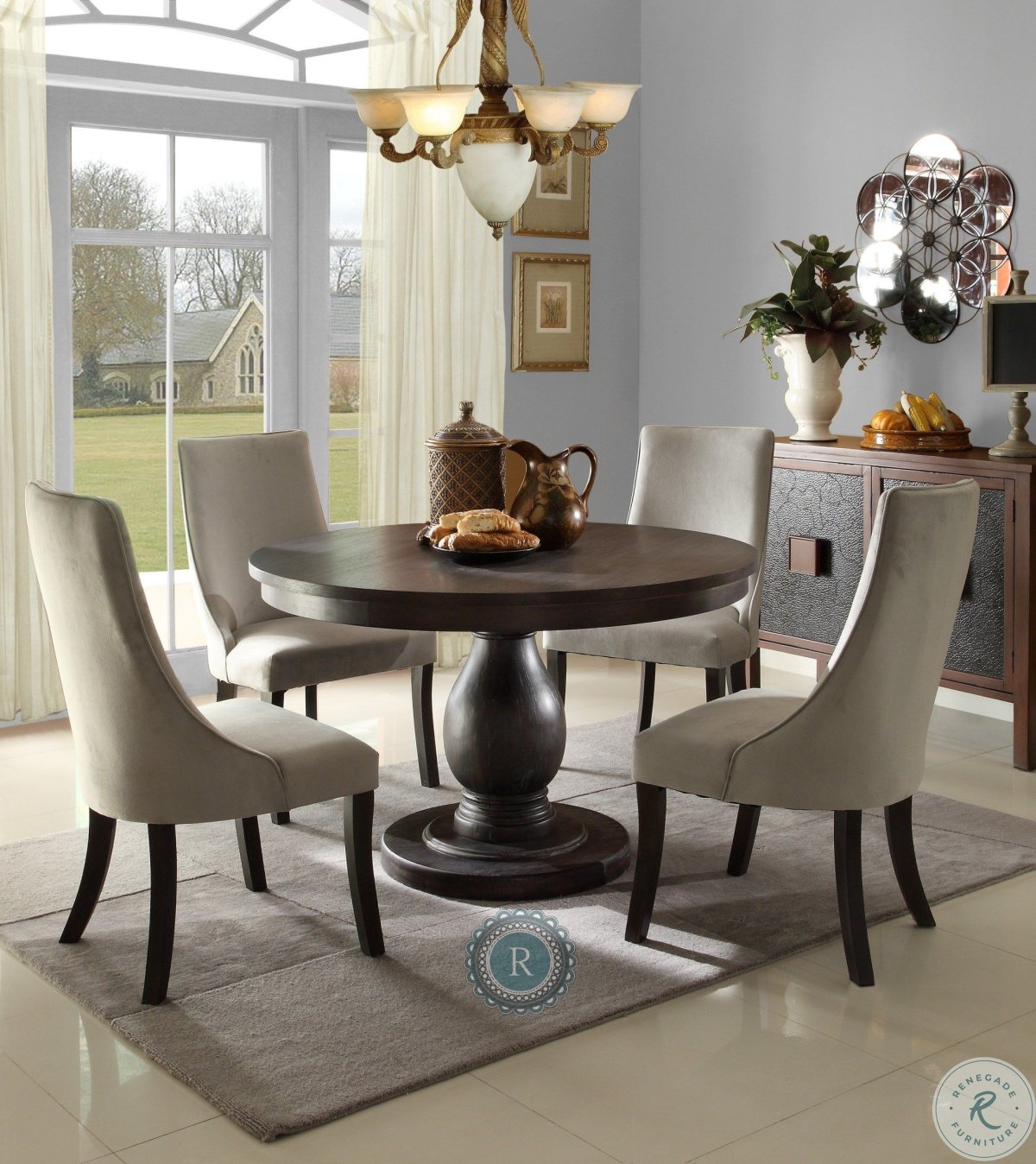 Круглый обеденный стол в интерьере