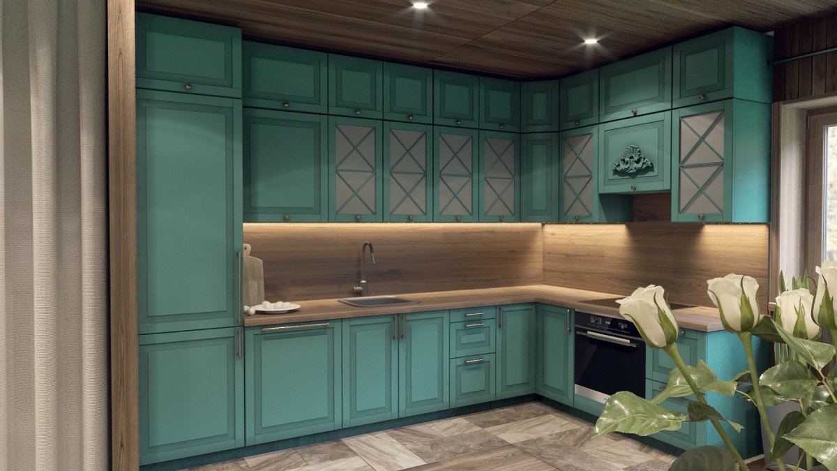 Кухня Неоклассика изумруд икеа