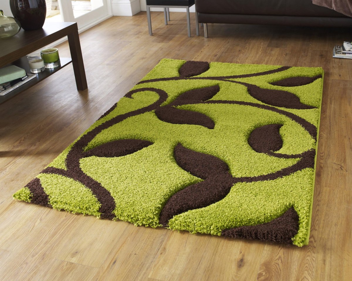 Ковер коричневый с зеленым