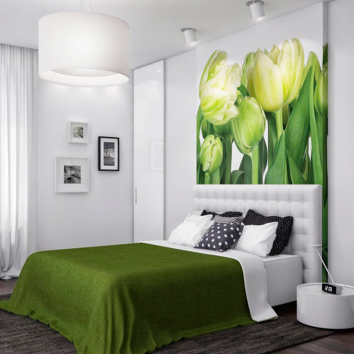 Картины в зеленых тонах для спальни