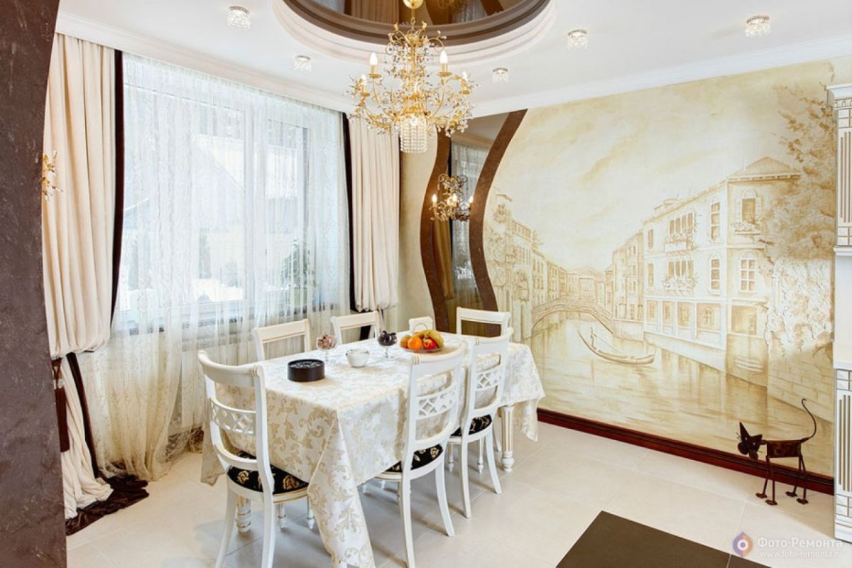 Фреска на кухню в современном стиле