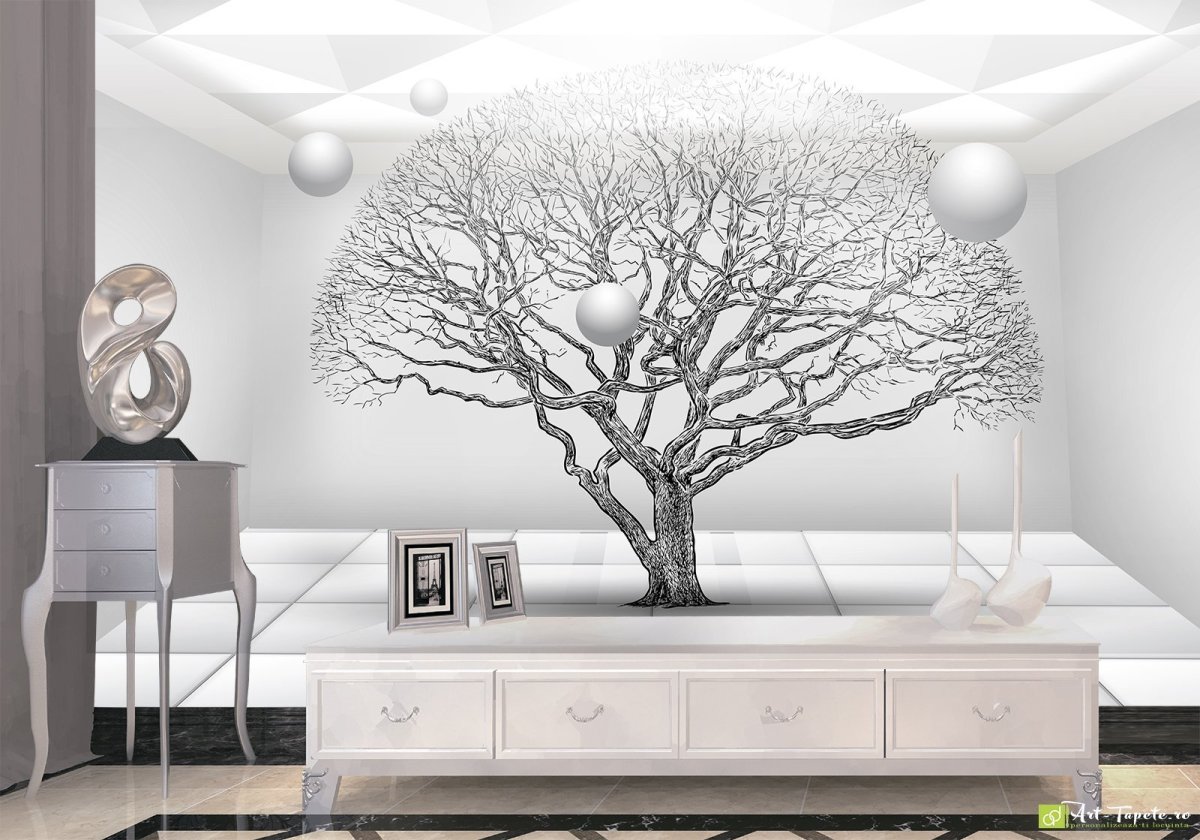 Фотообои дерево на стене