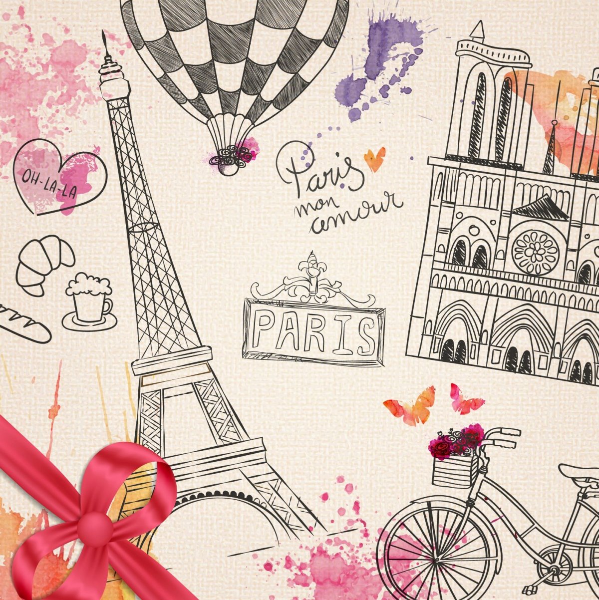 Париж рисунок