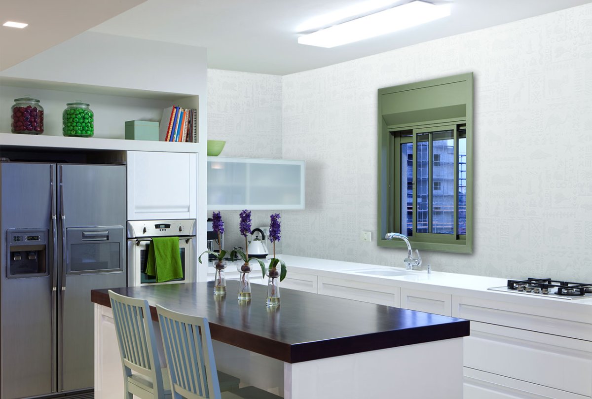 Крашенные стены на кухне