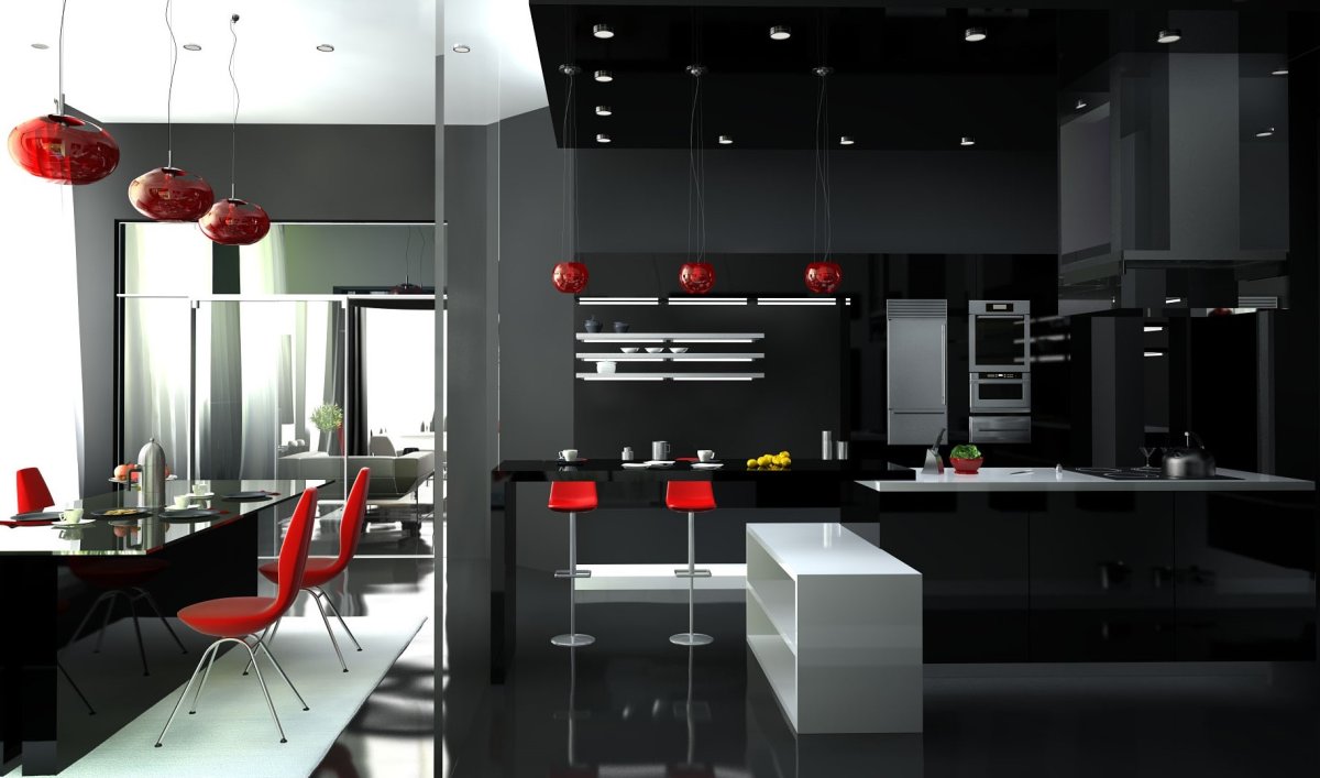 Хай-тек в интерьере кухни