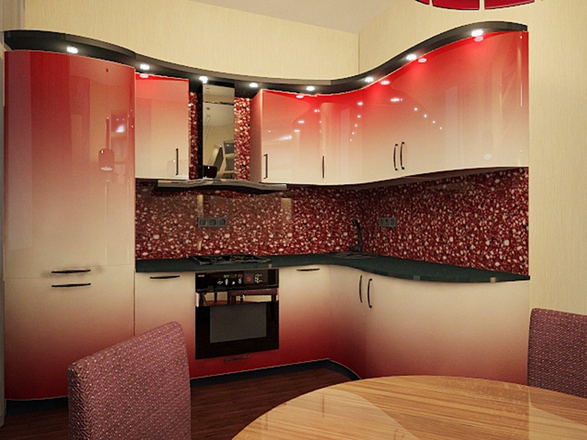 Радиусные кухни угловые