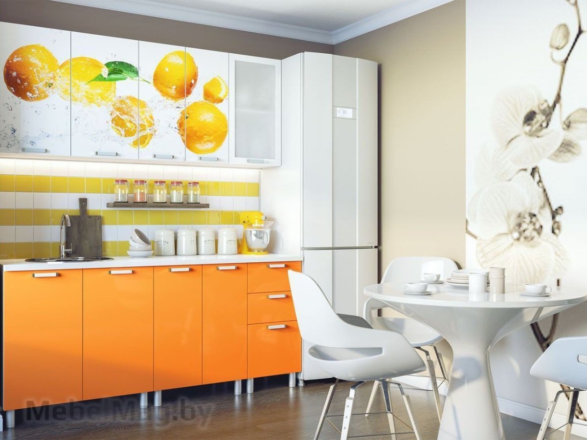 Кухня апельсин 2 метра БТС