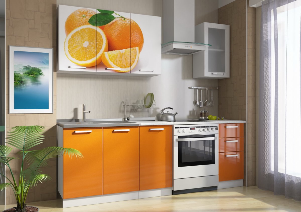 Кухонный гарнитур "апельсин" 1.6 м (МДФ)