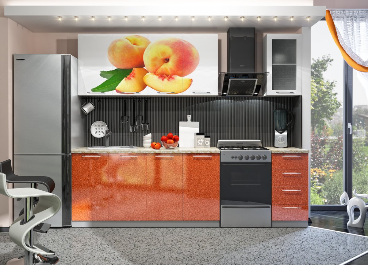 Кухня Орхидея с фотопечатью 1.6 БТС