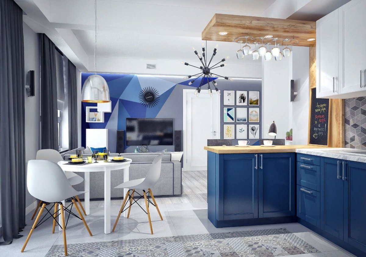 Синие кухни