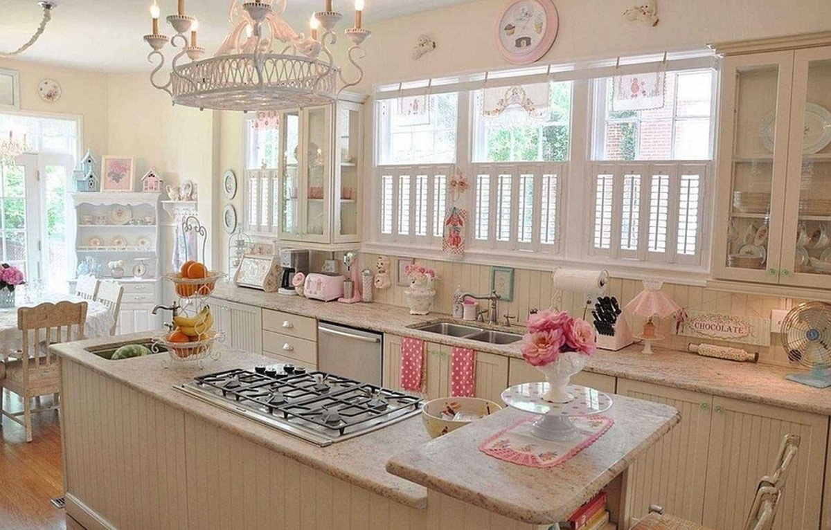 Стиль шебби Шик в интерьере кухни