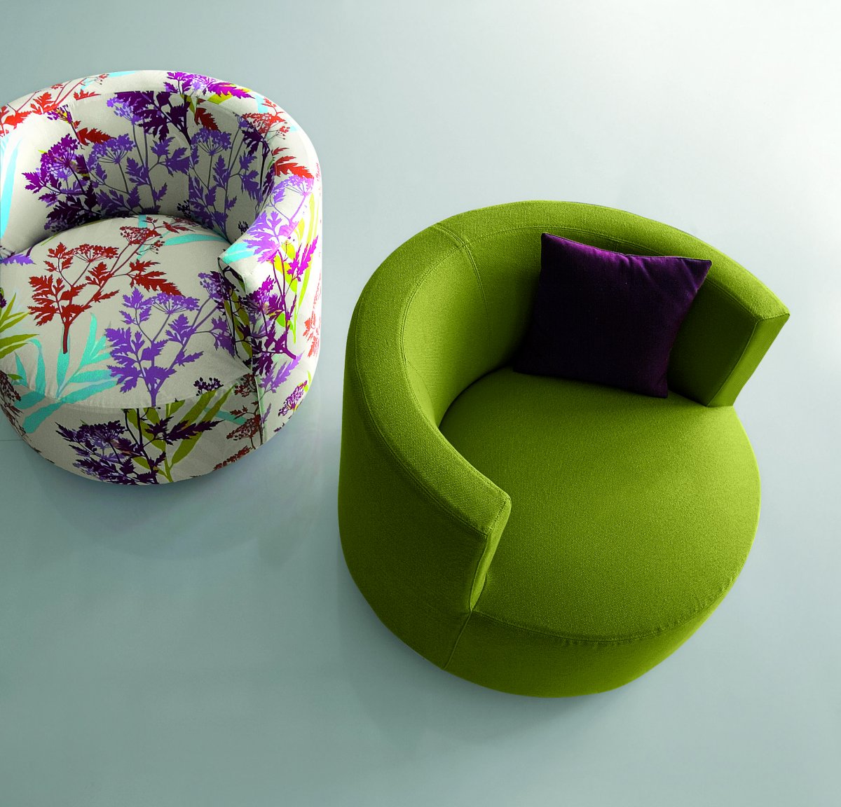 Круглый пуф со спинкой