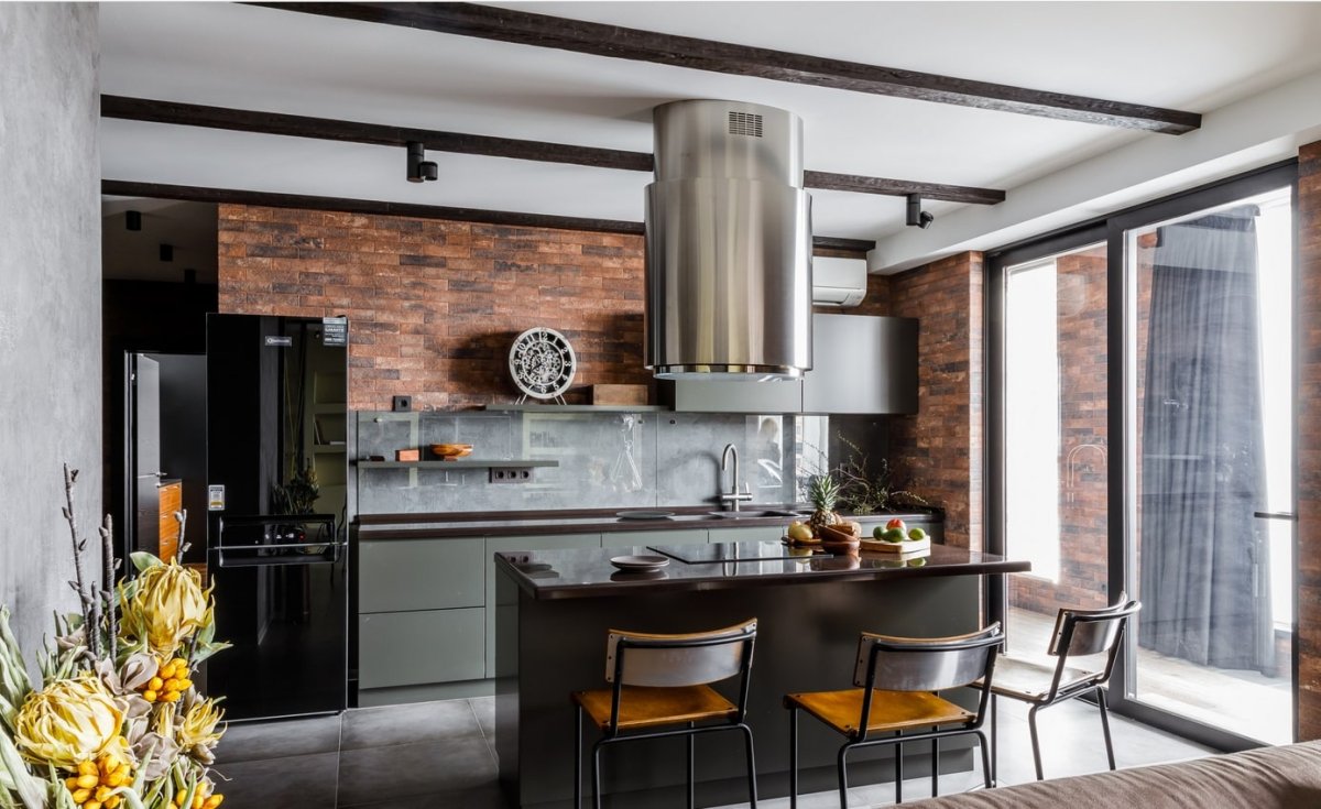 Стильные кухни в стиле лофт