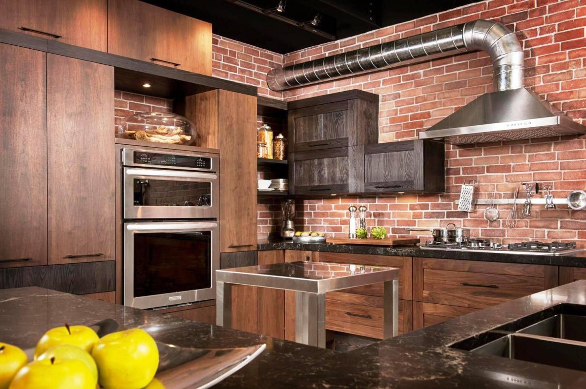 Кухня лофт 4м