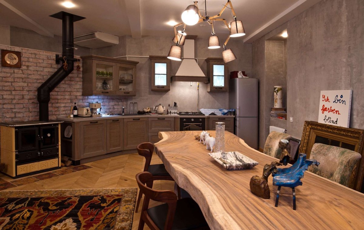 Брутальный интерьер кухни