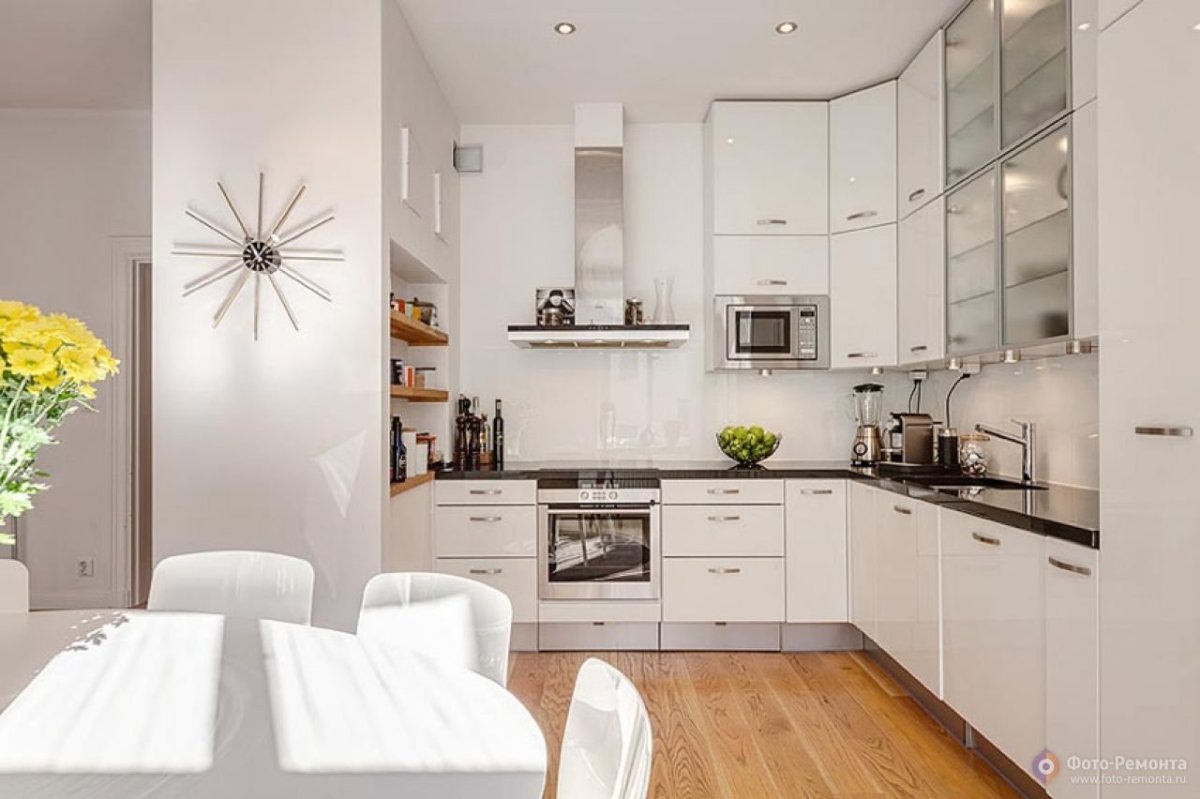 Кухни современные маленькие светлые