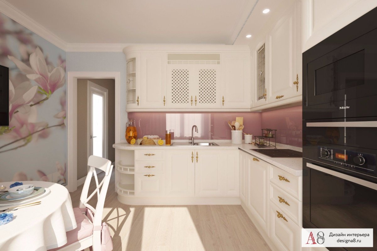 Светлая кухня 9 кв м
