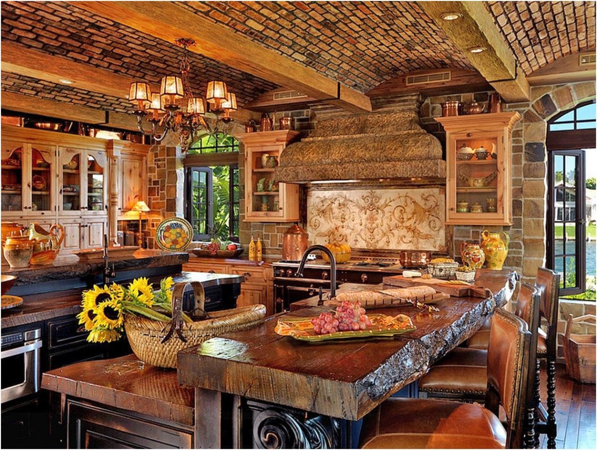 Интерьер рустикальный стиль Шале кухня