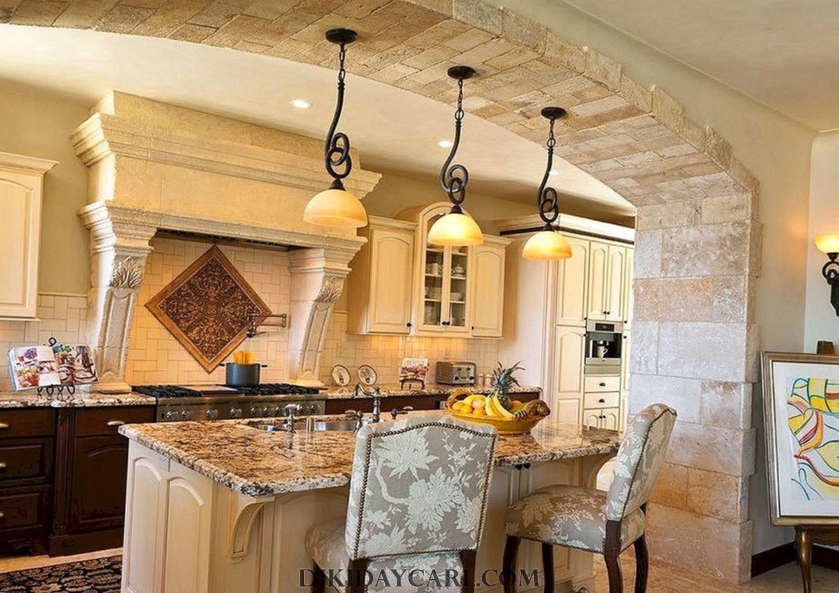 Отделка кухни искусственным камнем