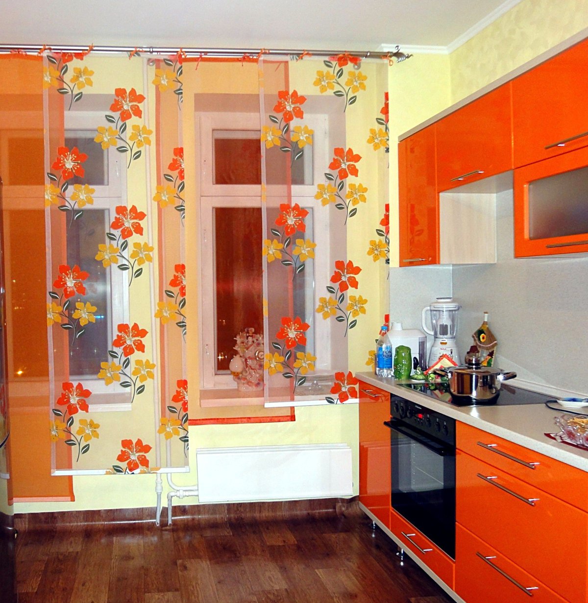 Японские шторы на кухню