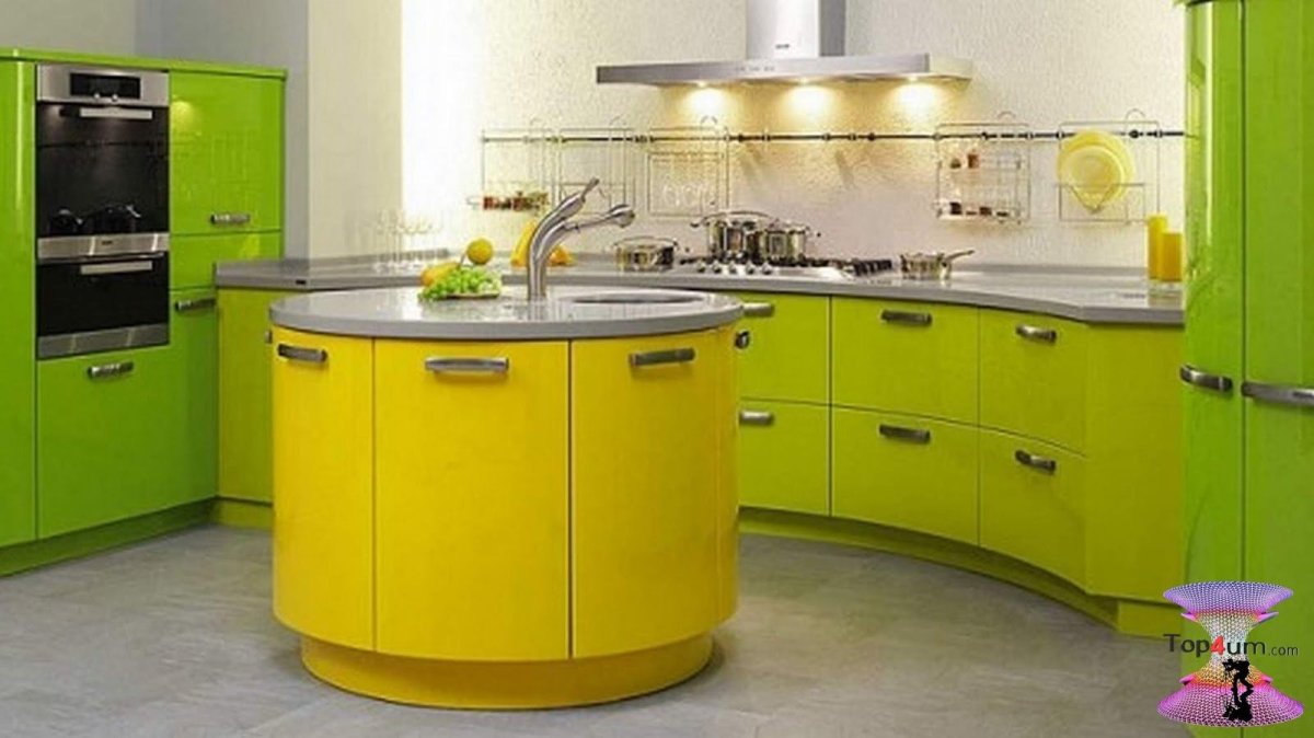 Желто зеленая кухня