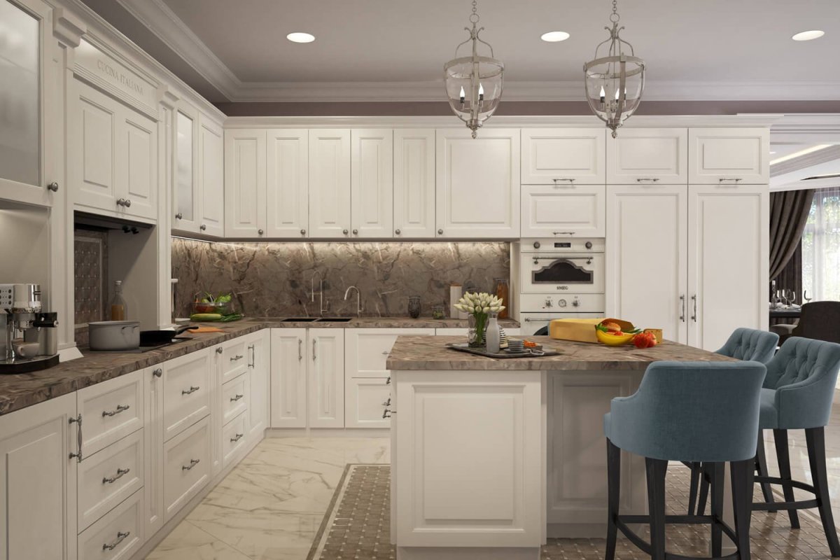 Белая кухня Неоклассика Slotex 2340