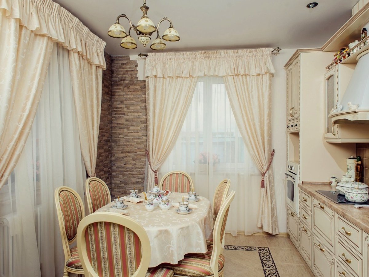 Шторы в стиле Прованс для столовой