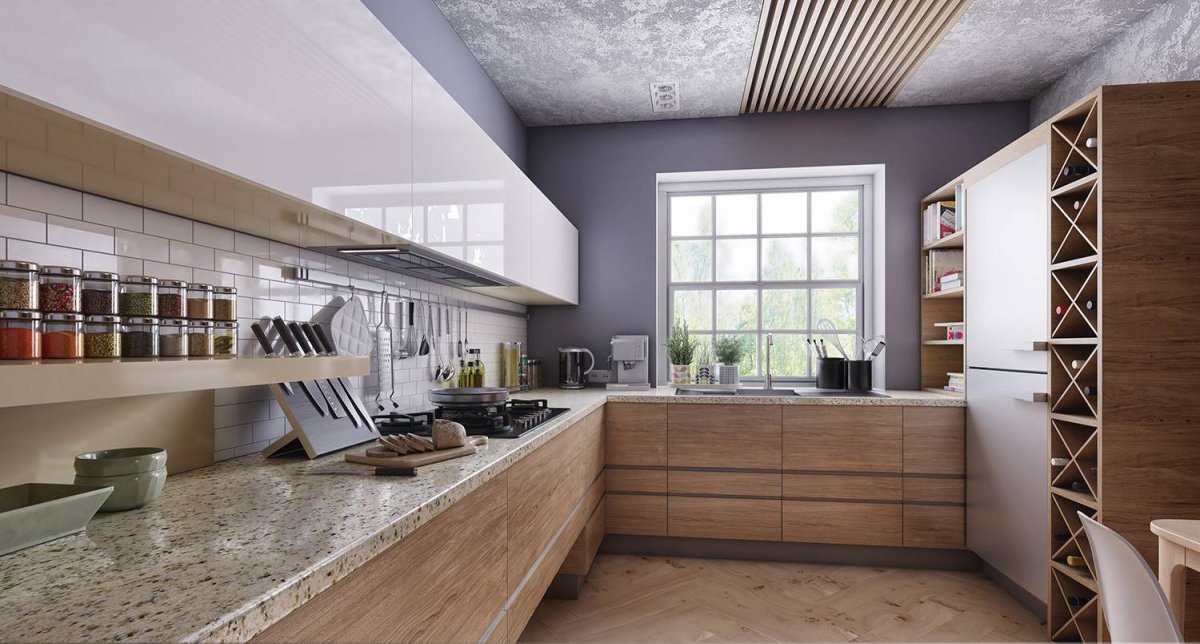 Кухня 8 кв м в стиле Контемпорари