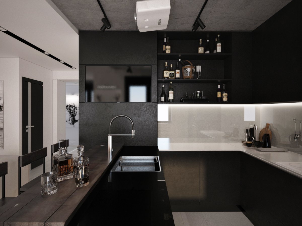 Стильная кухня для холостяка