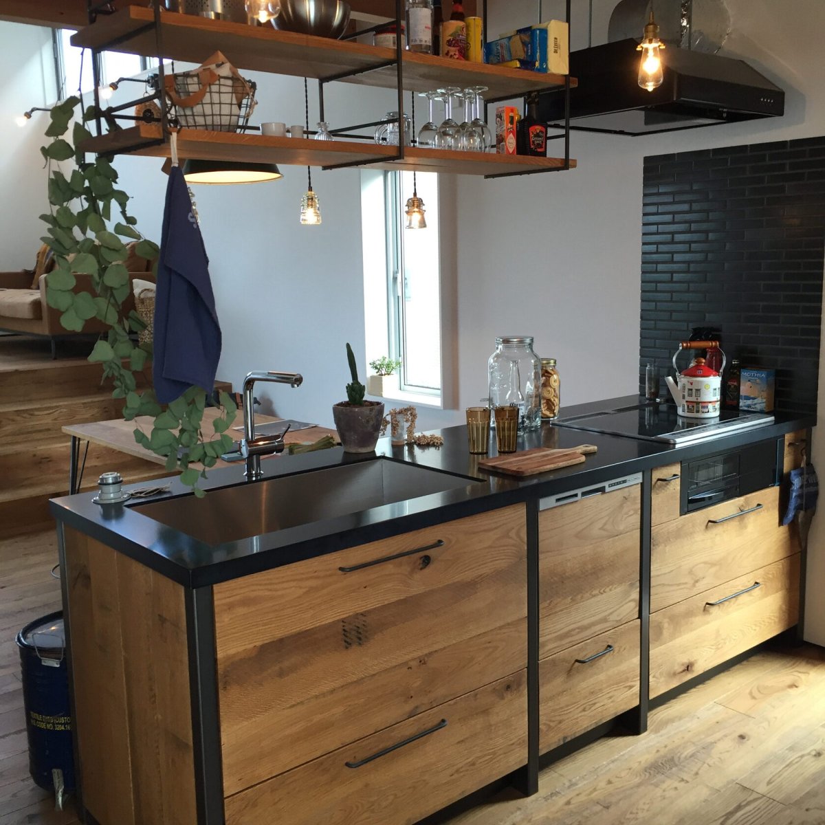 Кухня лофт металл дерево