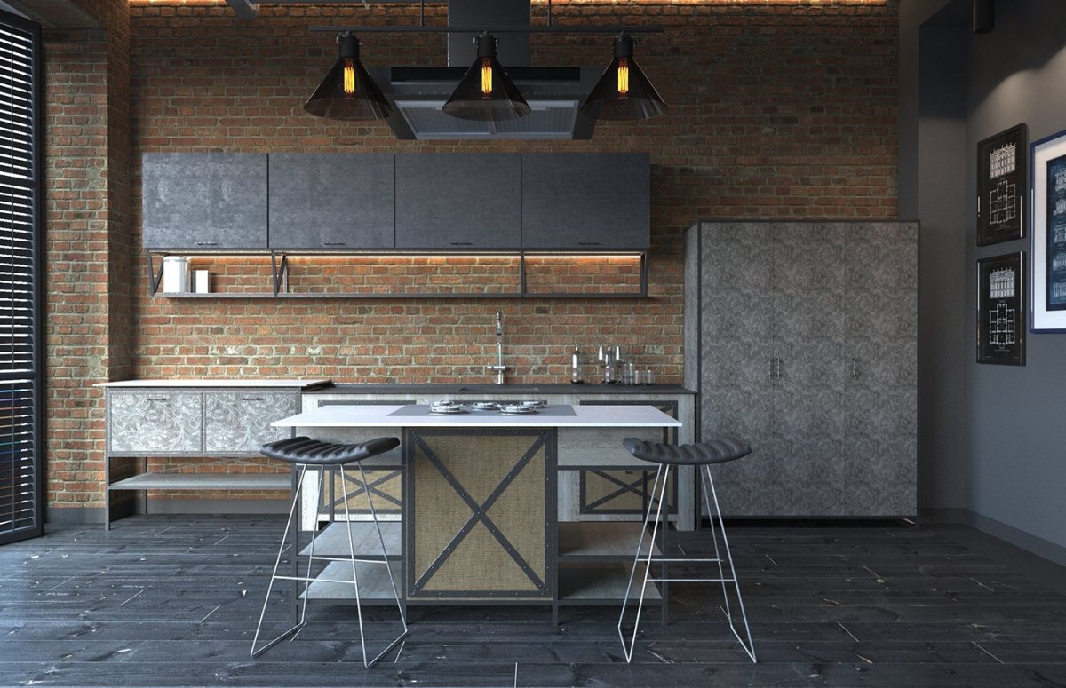 Кухня лофт анфас