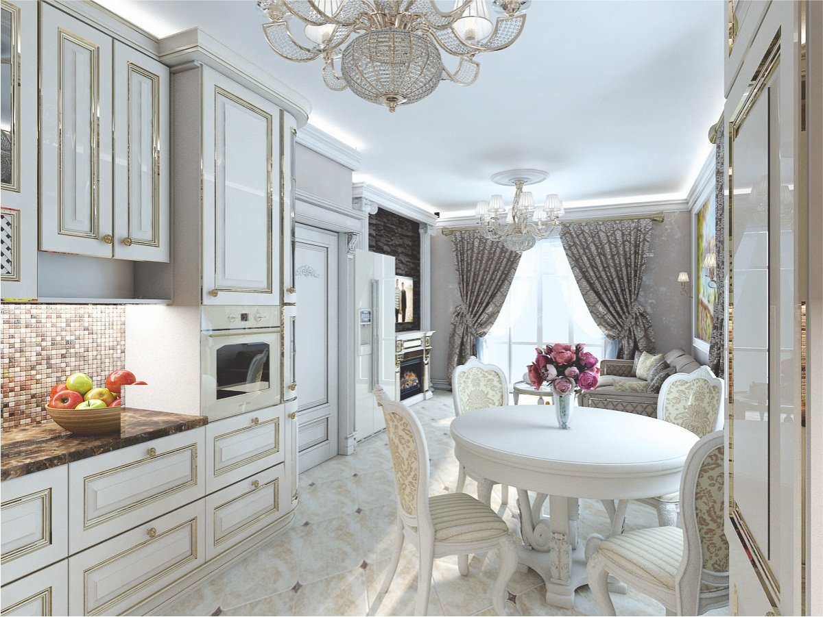 Кухня в стиле Неоклассика 13 м