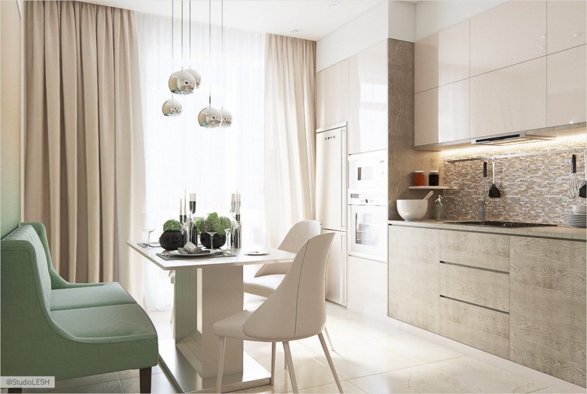 Современная кухня в светлых тонах