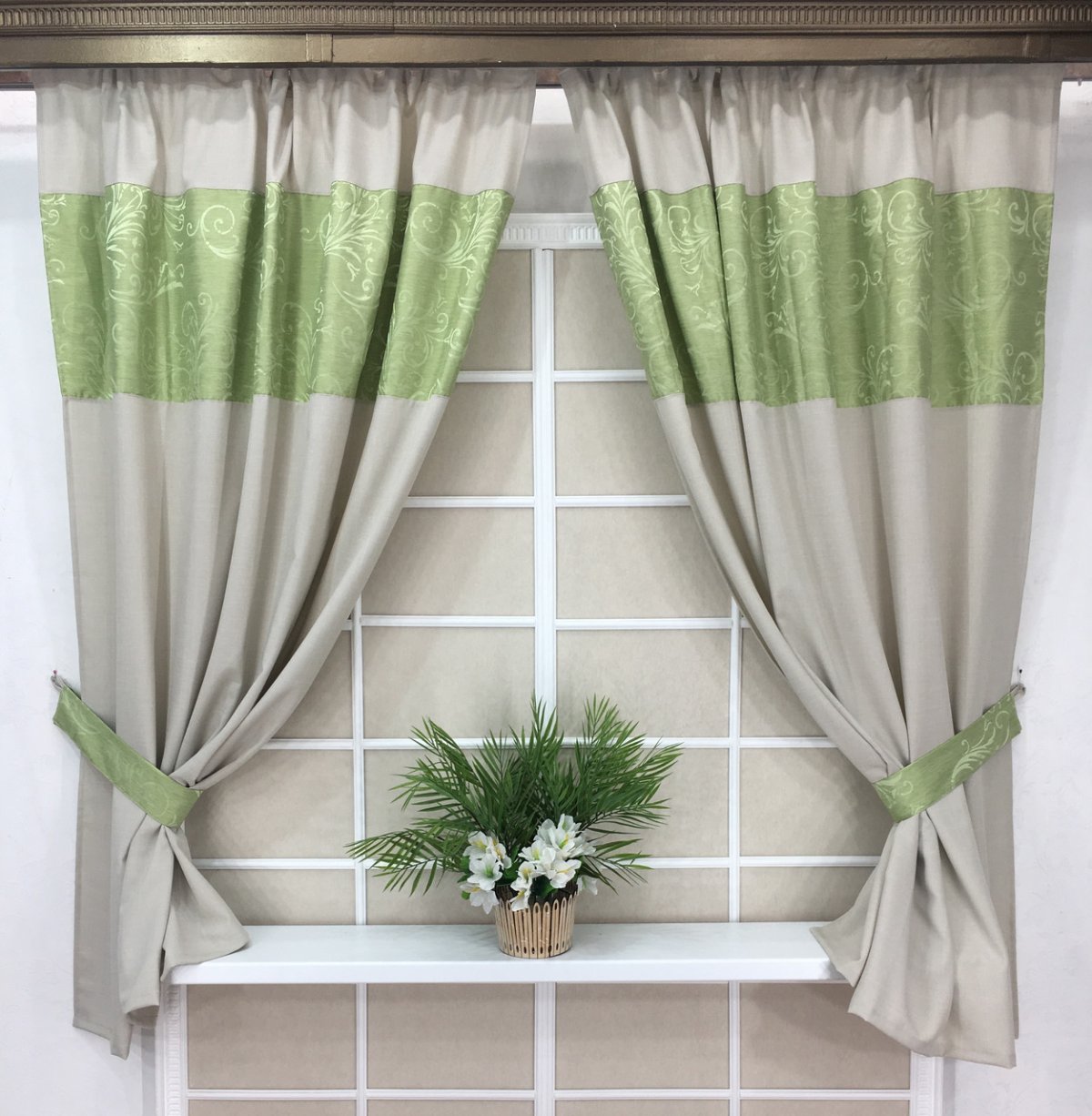 Кухонные шторы из льна