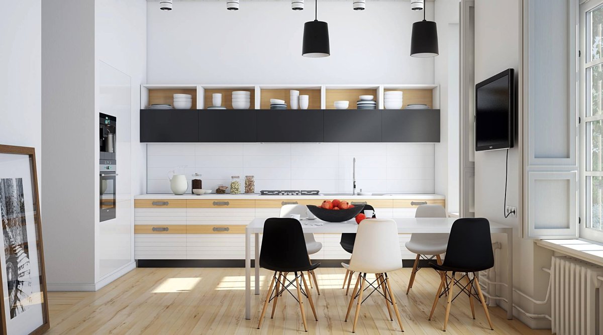 Кухни в стиле хайтек-Скандинавская