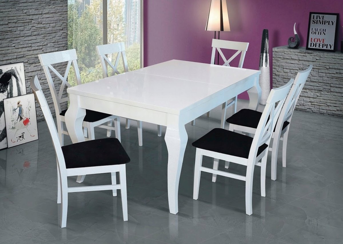 Стол Ava massiv Барон белый глянец