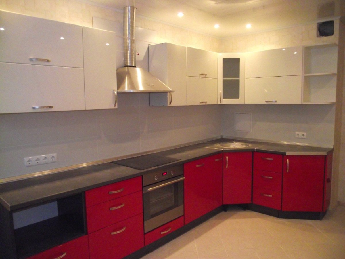 Кухонный гарнитур верх красный