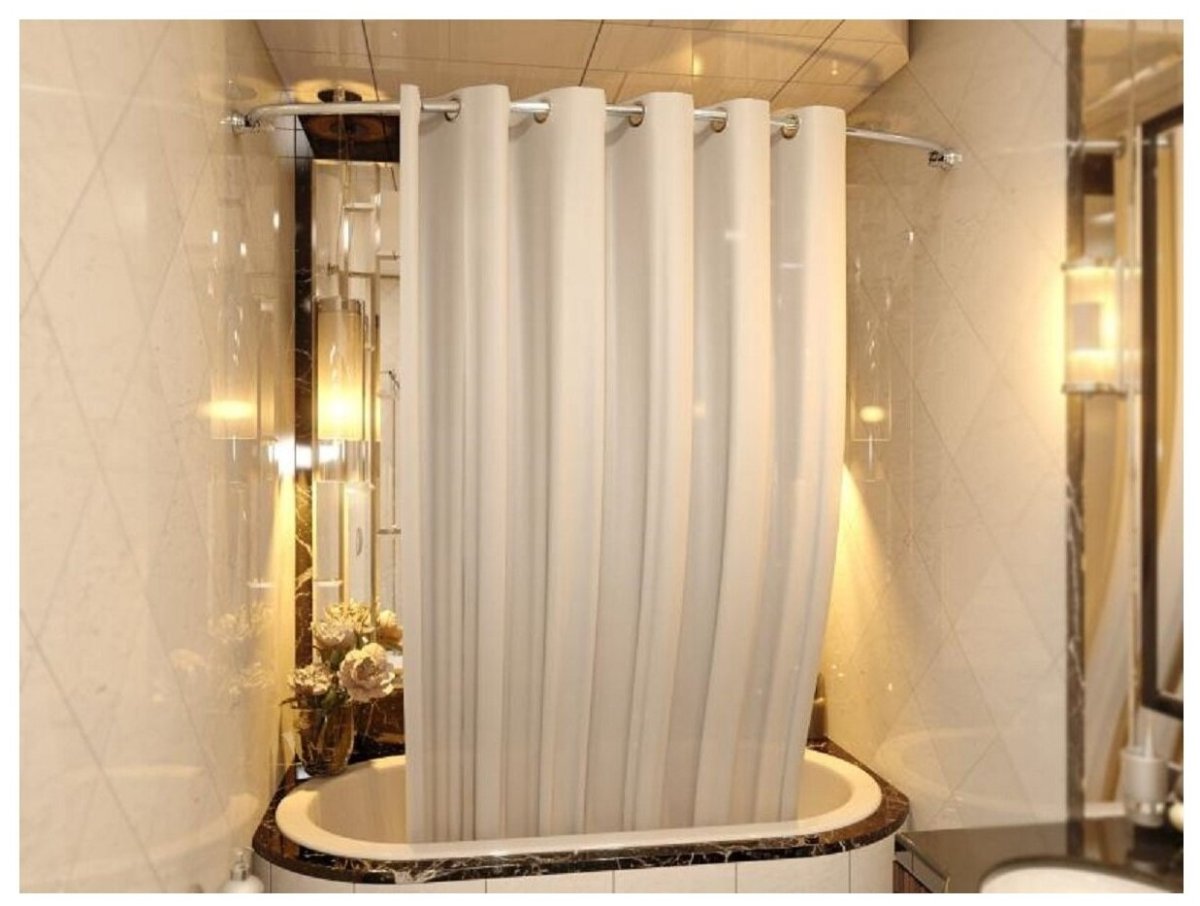 Карниз дуговой для ванной 1260-2080мм Elghansa Monterno CR-3-Chrome (с кольцами 12шт.)