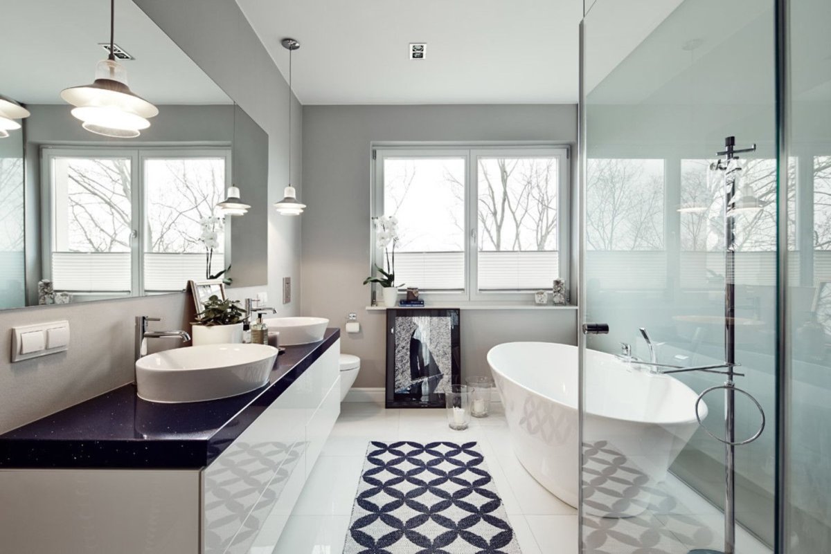 Ванная в скандинавском стиле большая