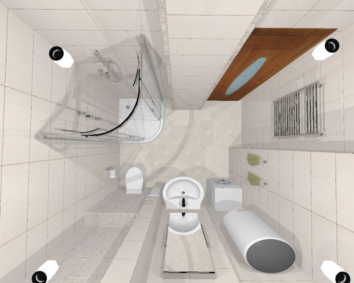 Расположение сантехники в маленькой ванной комнате