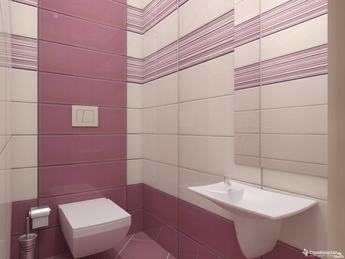 Кафель в ванную двухцветный