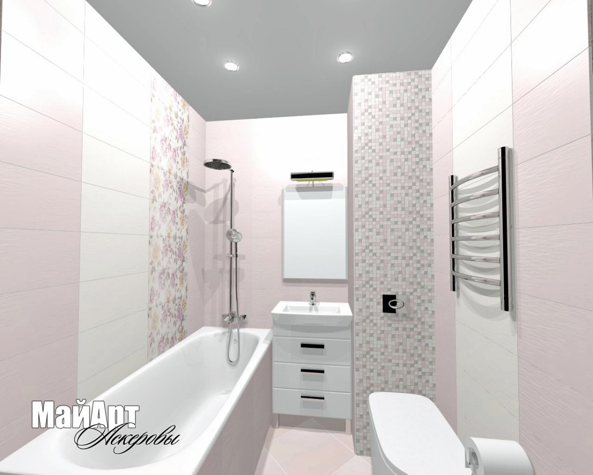 Раскладка плитки в маленькой ванне