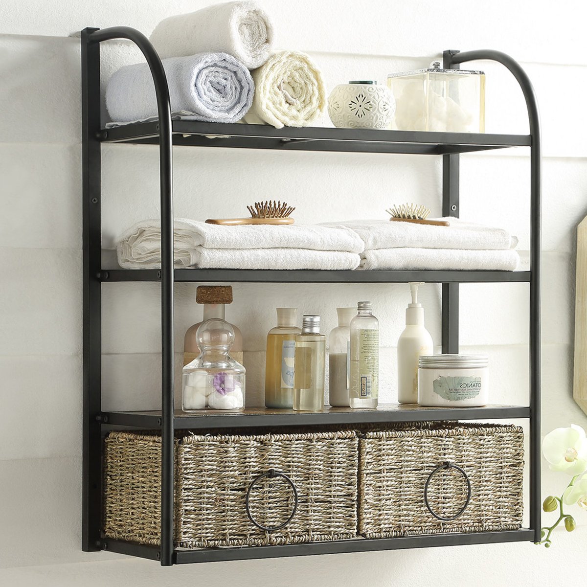 Полка для ванной с ящиками