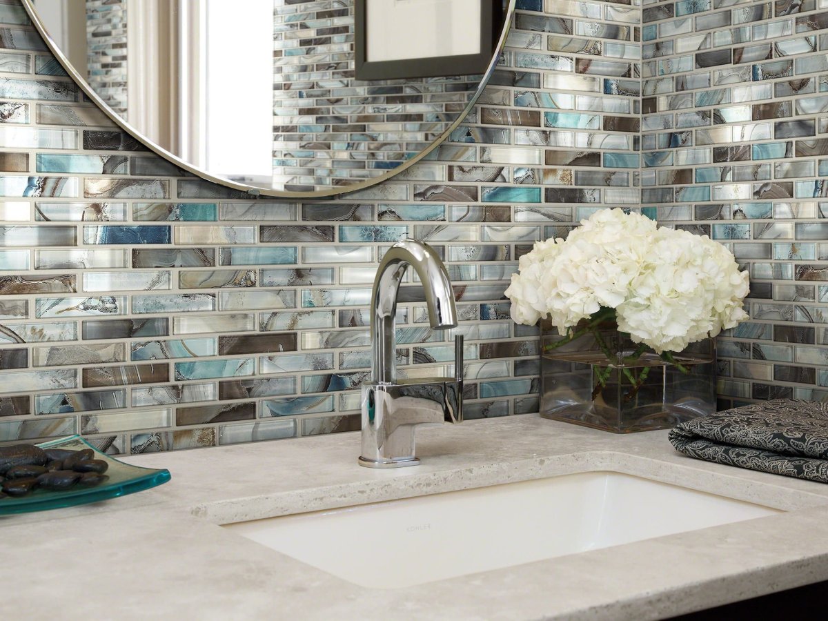 Стеклянная мозаика для ванной