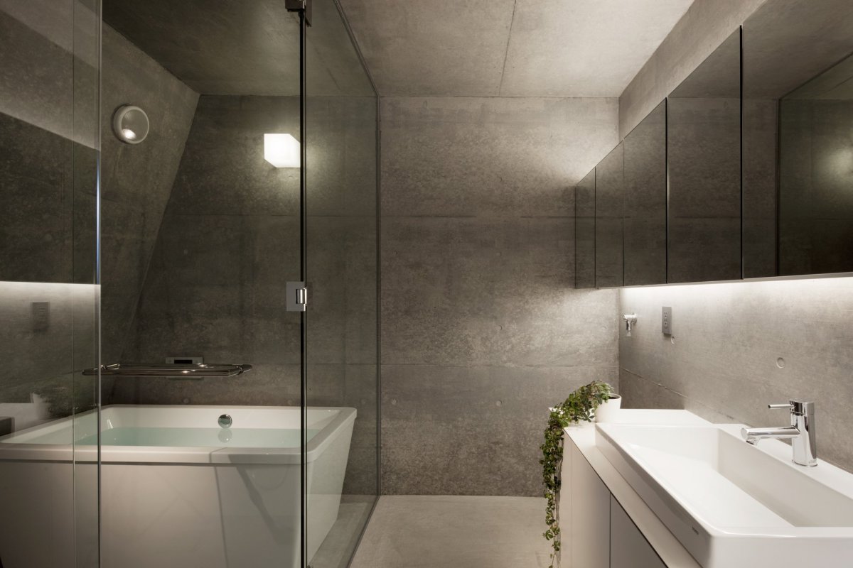 Душевая в бетонном стиле