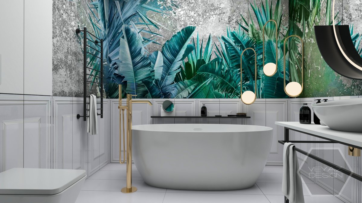 Плитка изумрудного цвета для ванной