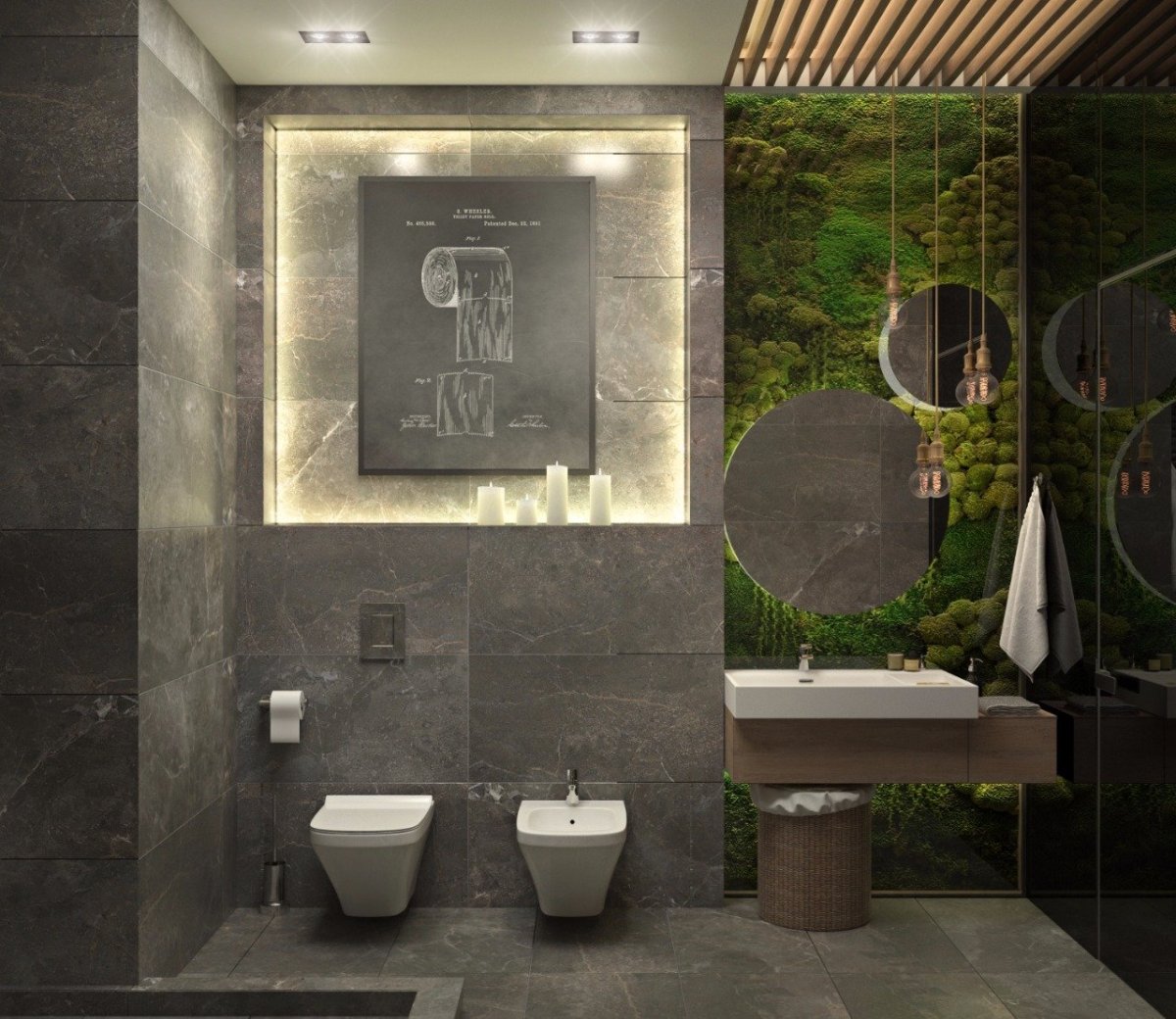 Туалет в эко стиле