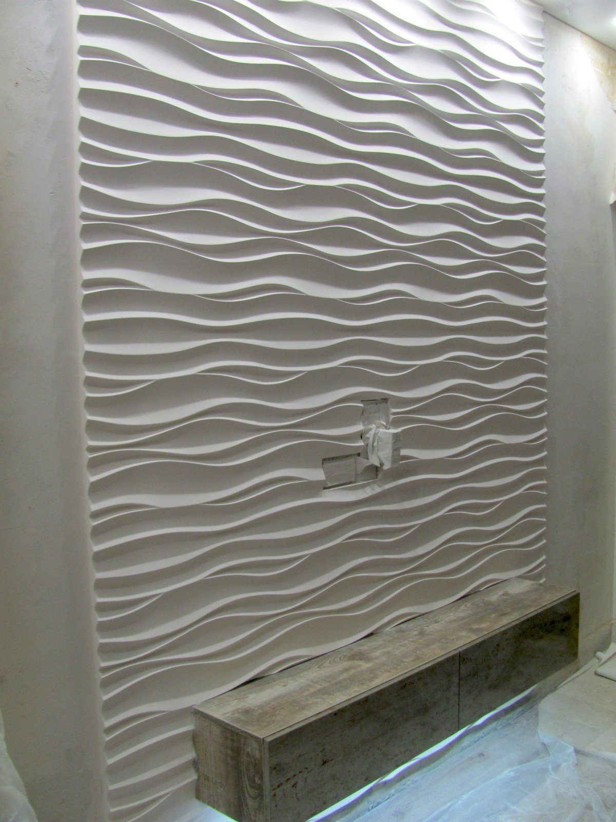 Гипсовая 3 д панель волна Леруа Мерлен